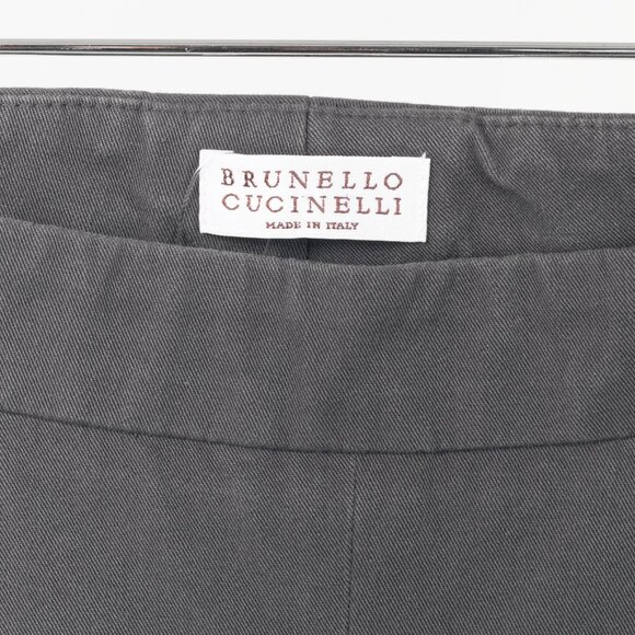 Brunello Cucinelli AW/14 Grey Cotton-Twill Leggings - Picture 7 of 11